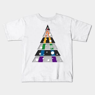 Minimalist Christmas Tree in LGBT Ally Pride Flag Colors Kids T-Shirt